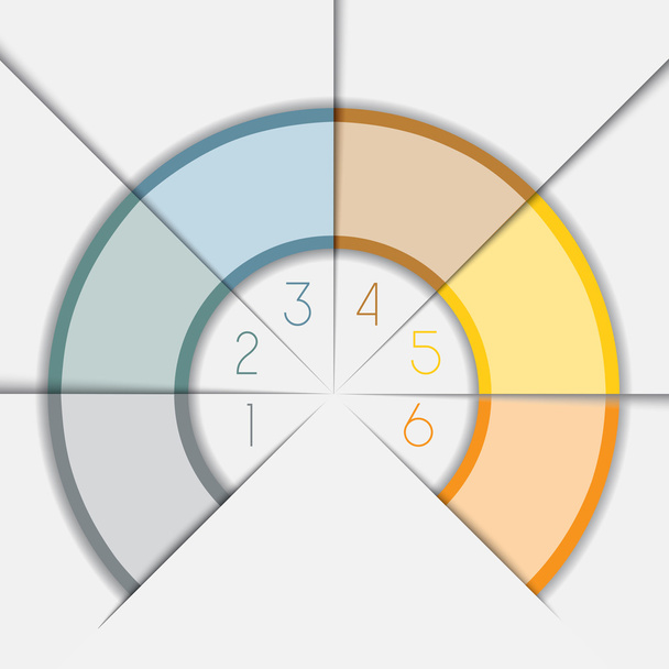Color Semicircle template with text areas on 6 positions - Fotó, kép