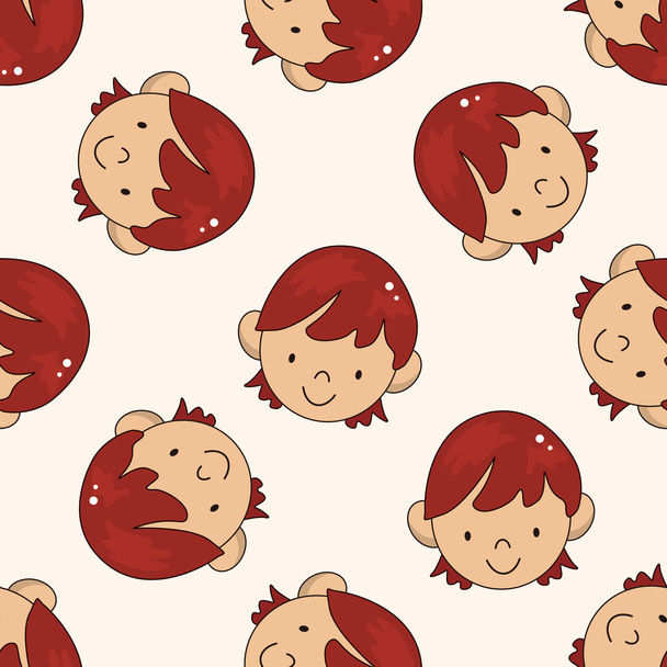 face chatacter , cartoon seamless pattern background - Vector, afbeelding