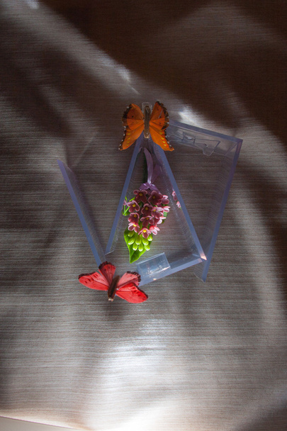   caja de accesorios de boda con boutonniere, perfumes
 - Foto, Imagen