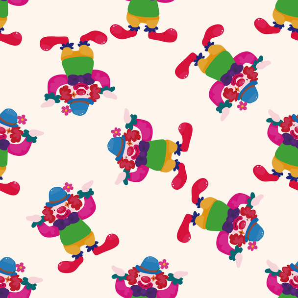 circus clown , cartoon seamless pattern background - Vector, Image