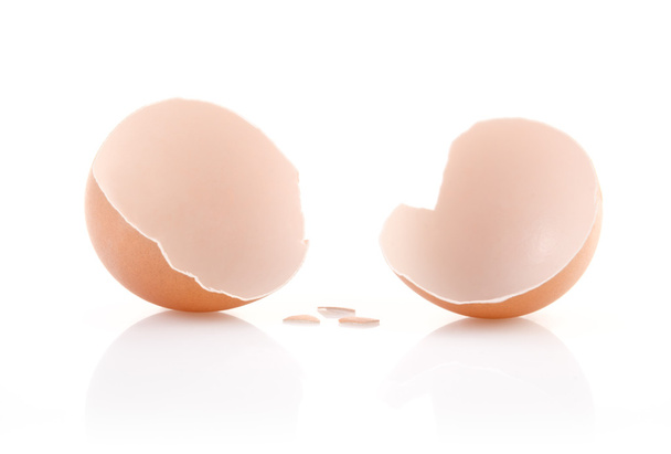 Cracked Egg on white background - Photo, Image