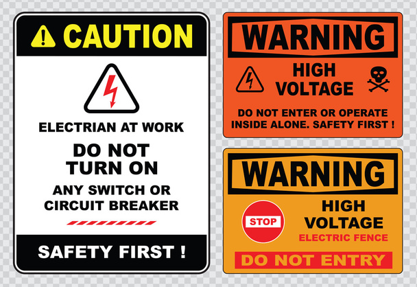 señales de alta tensión o de seguridad eléctrica
 - Vector, imagen