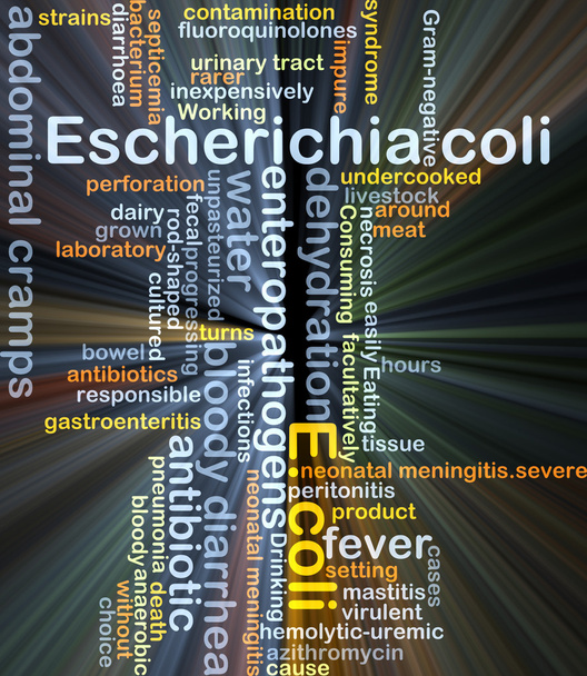 Concept de fond d'Escherichia coli E. coli rayonnant
 - Photo, image
