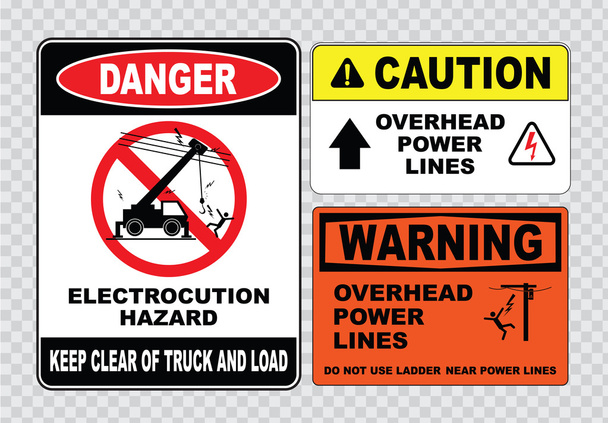 electrical safety signs set - Vector, Image
