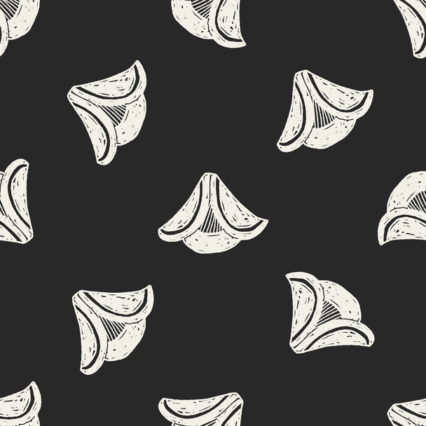pirate hat doodle seamless pattern background - Vector, Image