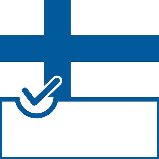 Głosowania symbol banderą Finlandii - Wektor, obraz