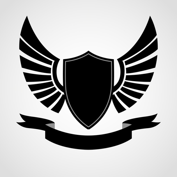 Shield and Wings - Vector, Image