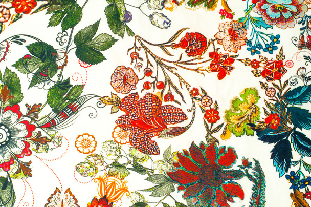 Texture tissu coton. Fleurs multicolores. abstraction
 - Photo, image