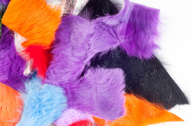 Textuur gekleurde lompen konijn bont - Foto, afbeelding