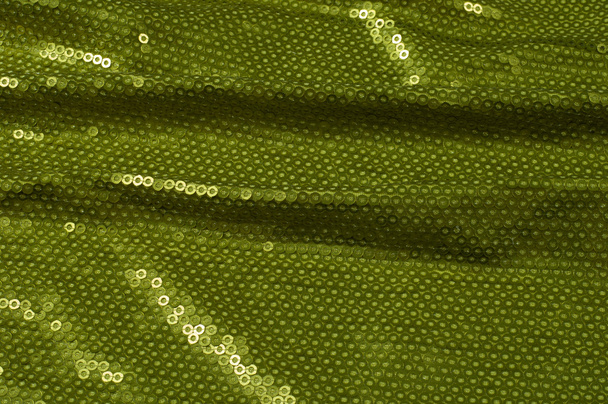 Fabric texture with green sequins - Photo, Image