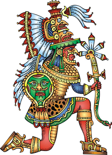 Maya savaşçı izole - Vektör, Görsel