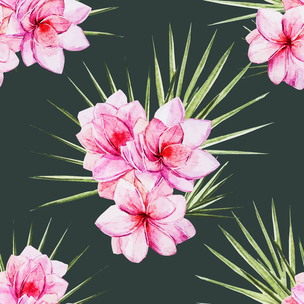 Aquarelle motif floral tropical
 - Vecteur, image