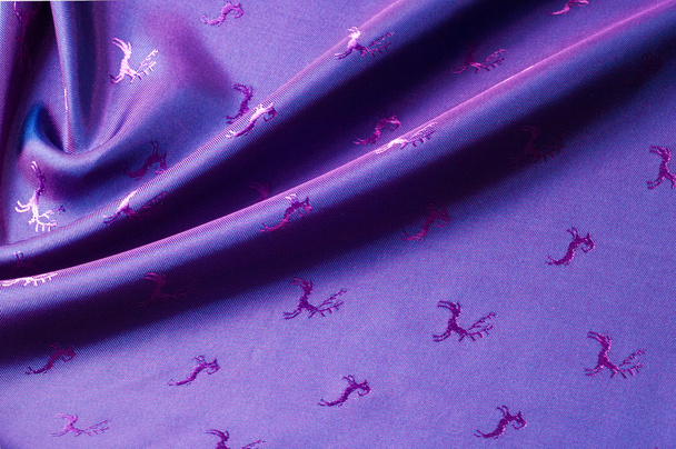 Textura de seda de tecido de azul escuro, Marinha
 - Foto, Imagem
