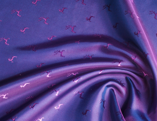 Fabric silk texture of dark blue, Navy - Photo, Image
