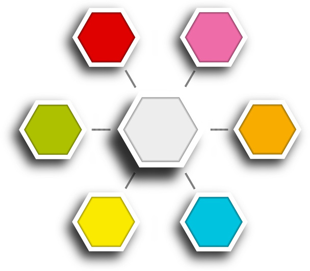 Hexagonal infografic timeline report chart - Photo, Image
