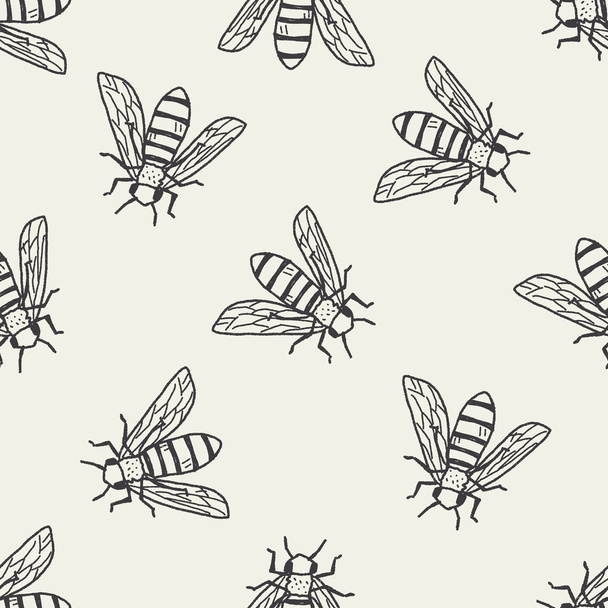 Пчелиные каракули бесшовный фон
 - Вектор,изображение
