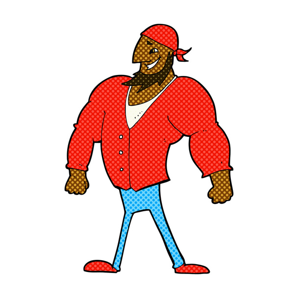 comic cartoon manly sailor man - Vector, Image