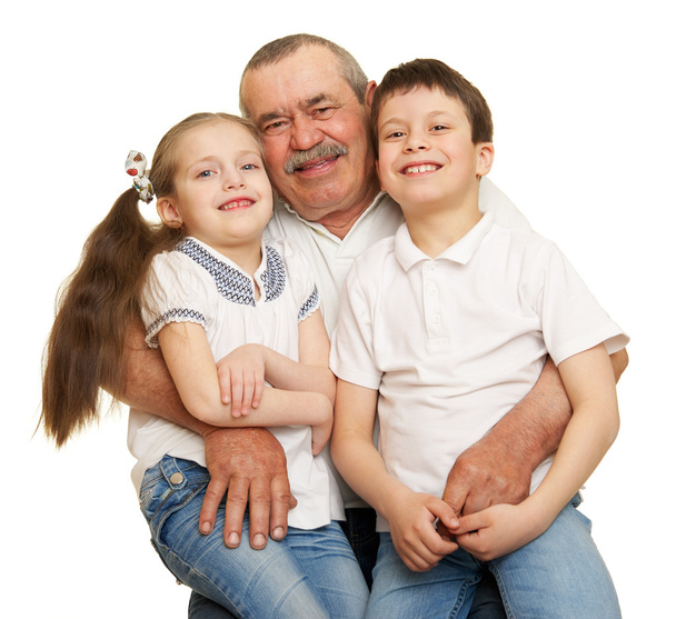 Portret dziadka i wnuki - Zdjęcie, obraz