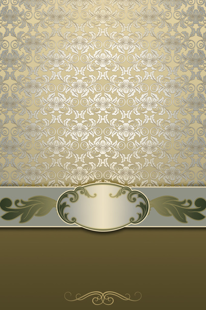 Decorative background with vintage patterns and frame. - Photo, image