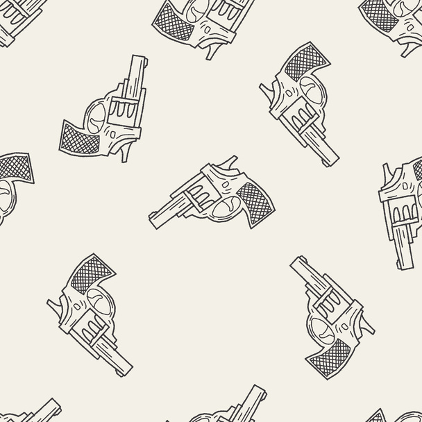 gun doodle seamless pattern background - Vector, Image