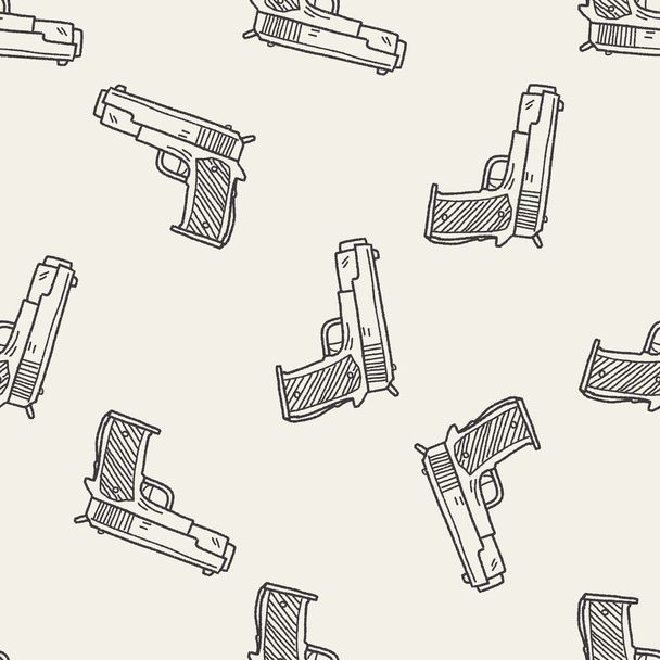 gun doodle seamless pattern background - Vector, Image