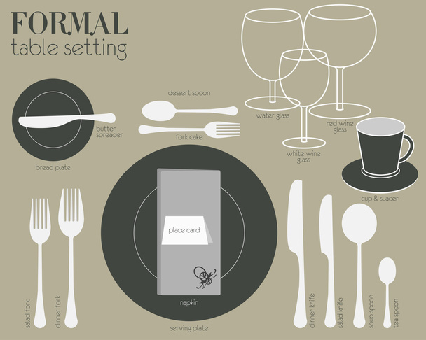 FORMAL TABLE SETTING - Vector, Image