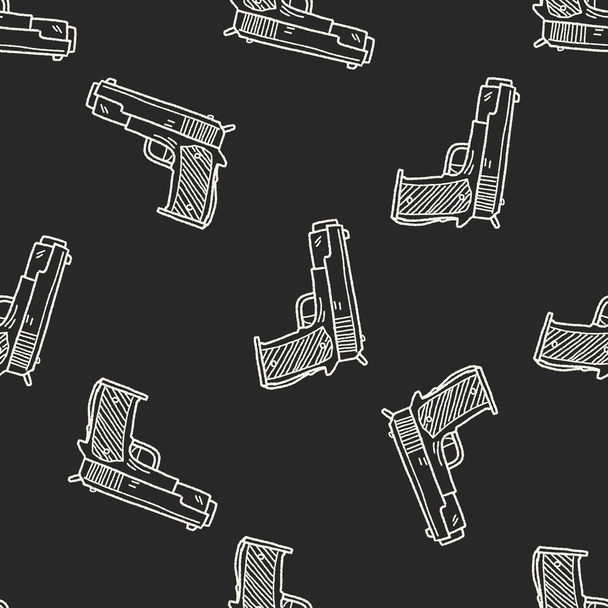 gun doodle seamless pattern background - Vektor, obrázek