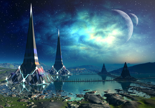 The Towers Of Gremor - Alien Planet 03 - Photo, Image