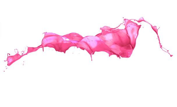 Pink paint splashing isolated on white background - Valokuva, kuva