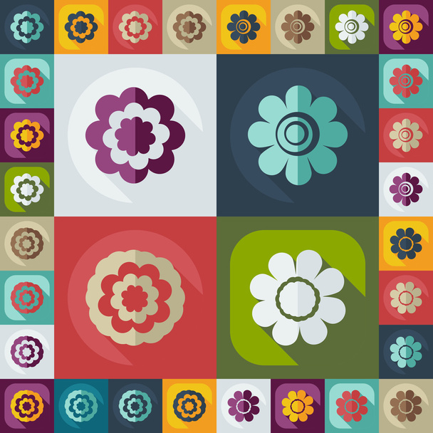 Flat modern design with shadow icon flower - Vector, Image