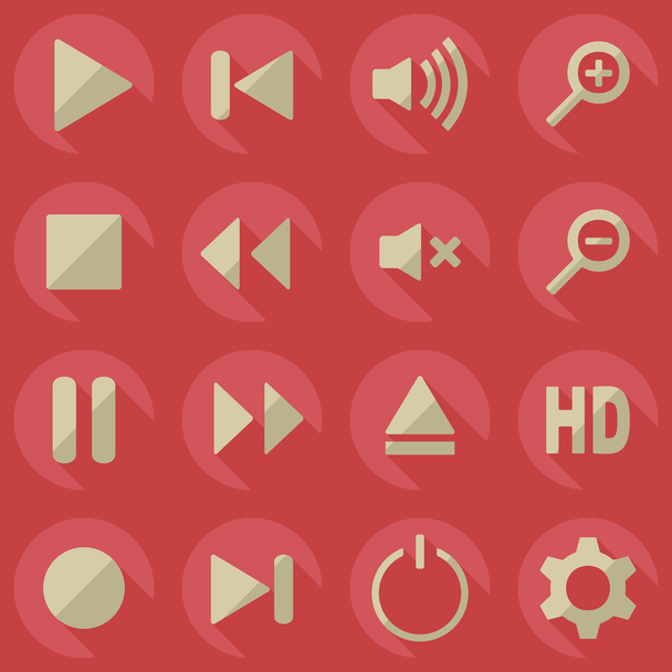 Flat modern design with shadow icon player - ベクター画像