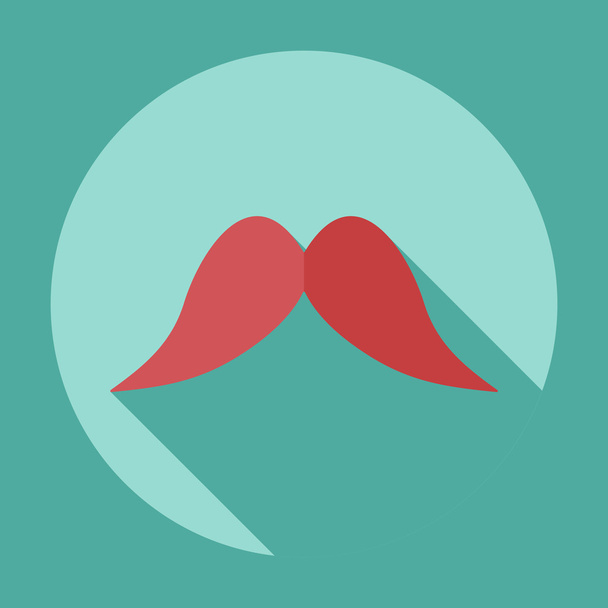 Flat modern design with shadow icon mustache - Διάνυσμα, εικόνα