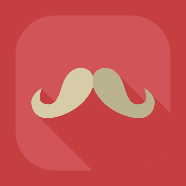 Flat modern design with shadow icon mustache - Vecteur, image