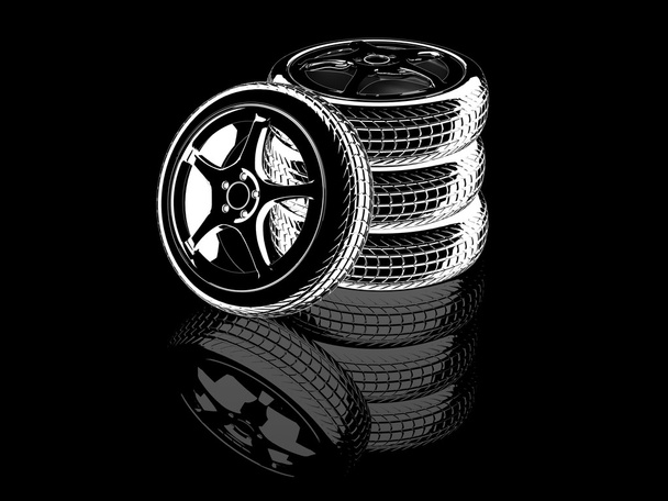 Графические шины и колеса с отражениями
 - Фото, изображение