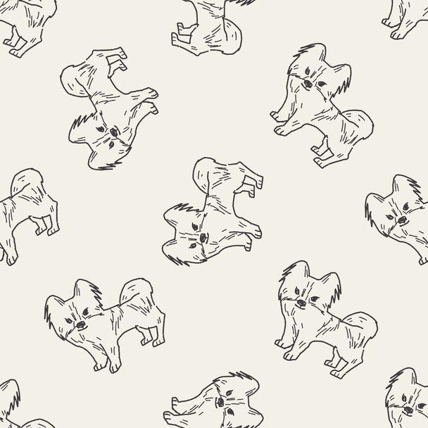 dog doodle seamless pattern background - Vector, Image