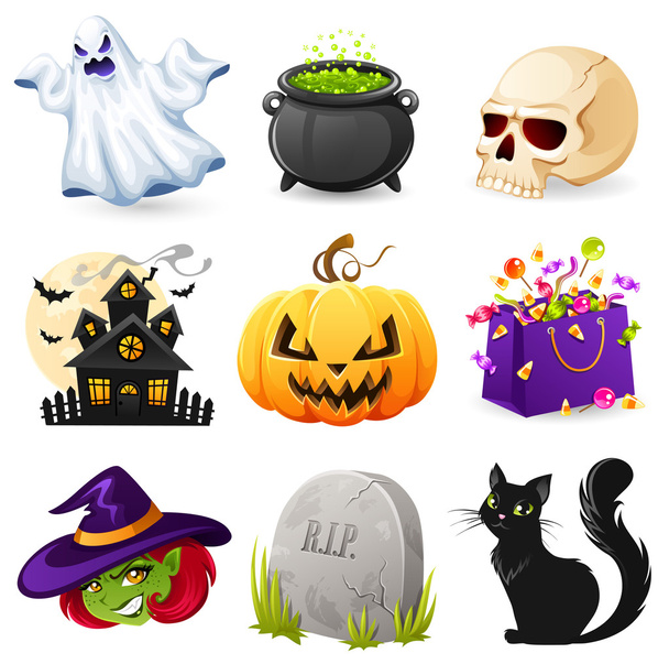 sada Halloween ikony - Vektor, obrázek