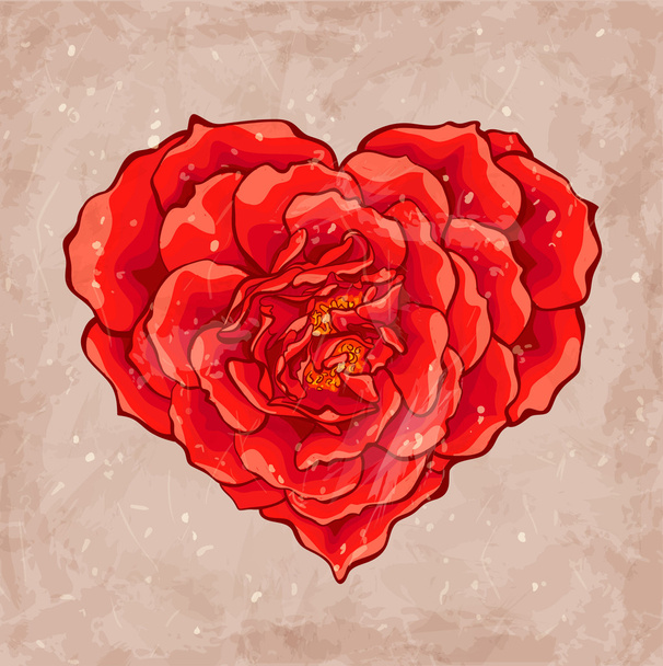červené růže srdce - Vektor, obrázek