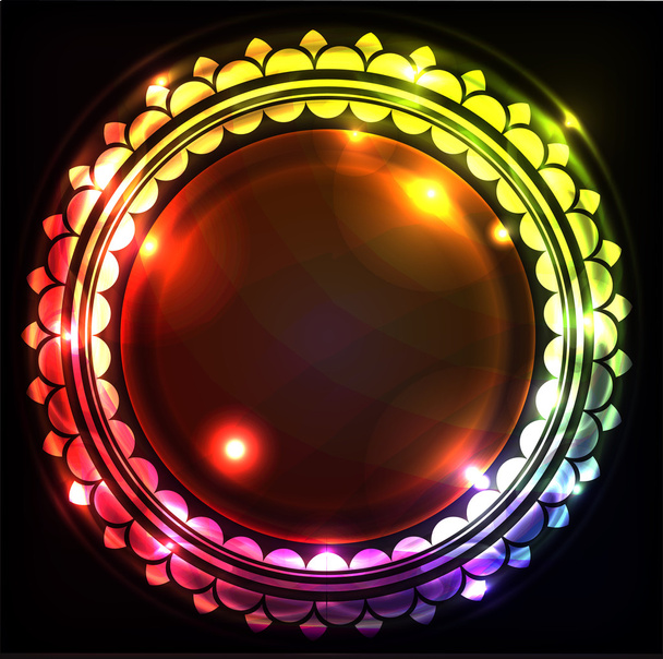 Abstract colorful glowing background with frame - Vector, imagen