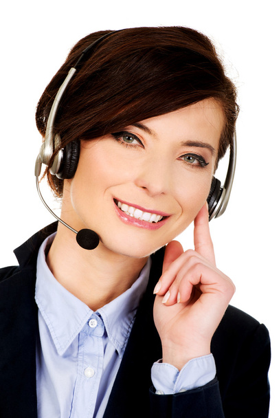 Happy smiling support phone operator. - Photo, Image
