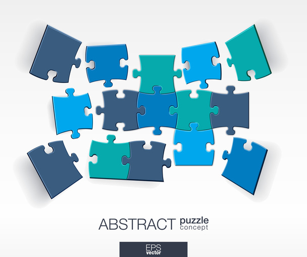 Abstract background with connected  puzzles - Vector, Image