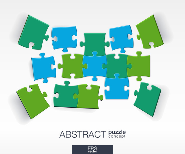 Abstracte achtergrond met aangesloten puzzels - Vector, afbeelding
