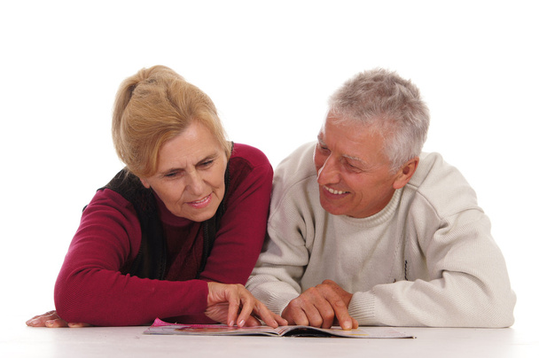 Elderly couple on white - Fotó, kép