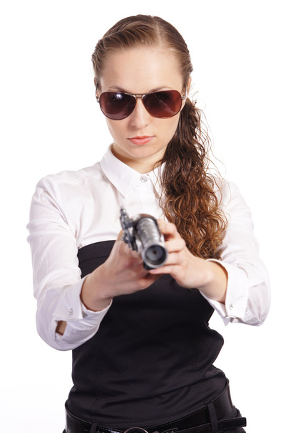 Girl with a gun - Zdjęcie, obraz