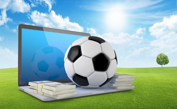 Online-Fußballwetten-Konzept. - Foto, Bild