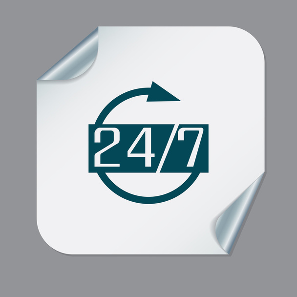 24 hours a day and 7 days a week icons - Vektor, Bild