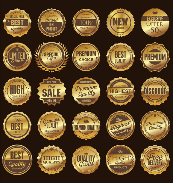 Premium, quality retro labels collection - Вектор,изображение