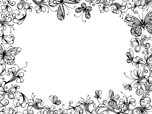Hand-drawn floral background.  - Vector, Image