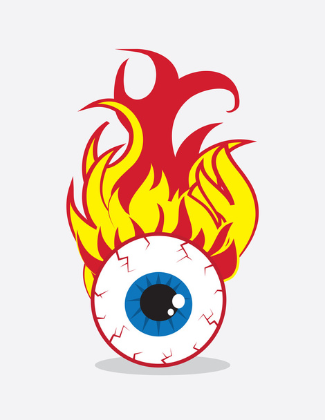 Eyeball on Fire - Vector, Image