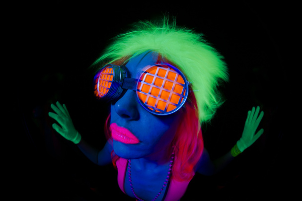 sexy neon uv glow dancer  - Photo, Image