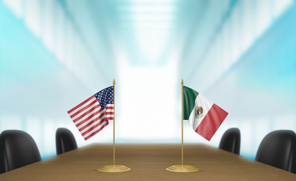 Vereinigte Staaten und Mexiko Beziehungen und Handelsabkommen Gespräche - Foto, Bild